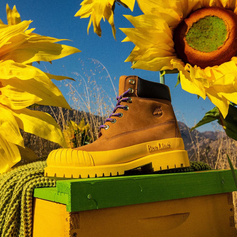 Bototos Timberland Hombre 6-Inch Bee Line X Waterproof Rubber Toe Marrones/Amarillo - Chile QHP-6128